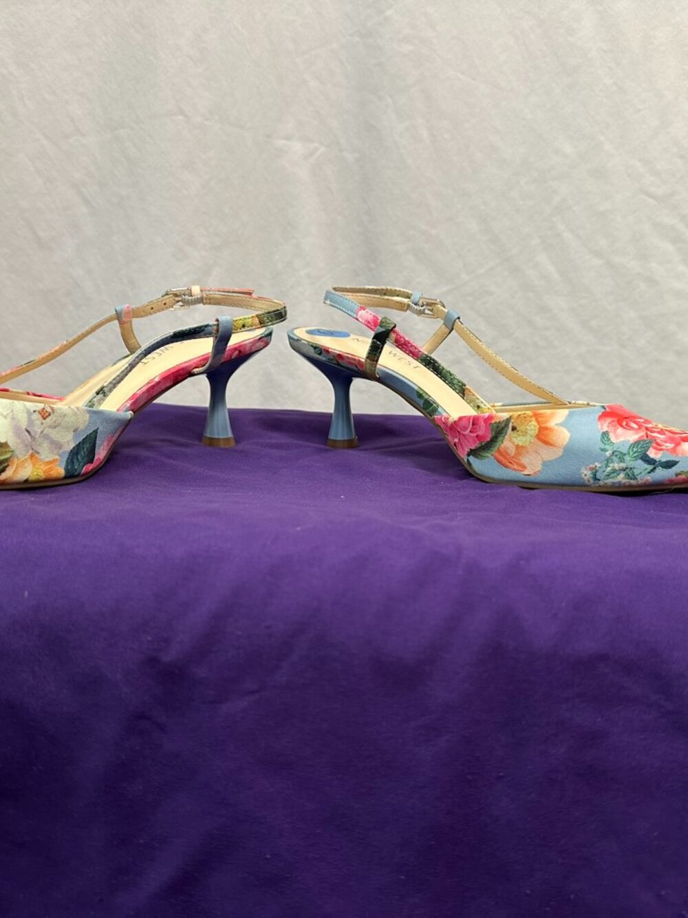 NWOT Nine West Floral Pointed Toe Slingback Kitten Heels - Picture 3 of 12